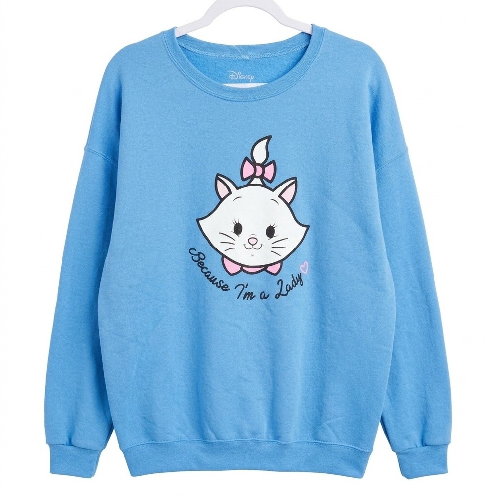 Disney Marie Aristocats Coquette Sweatshirt Women XL Girly Bow Oversized